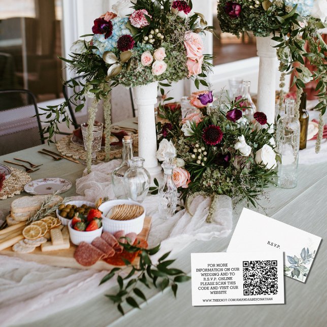 Wedding RSVP QR Code Minimalist Enclosure Card (Creator Uploaded)