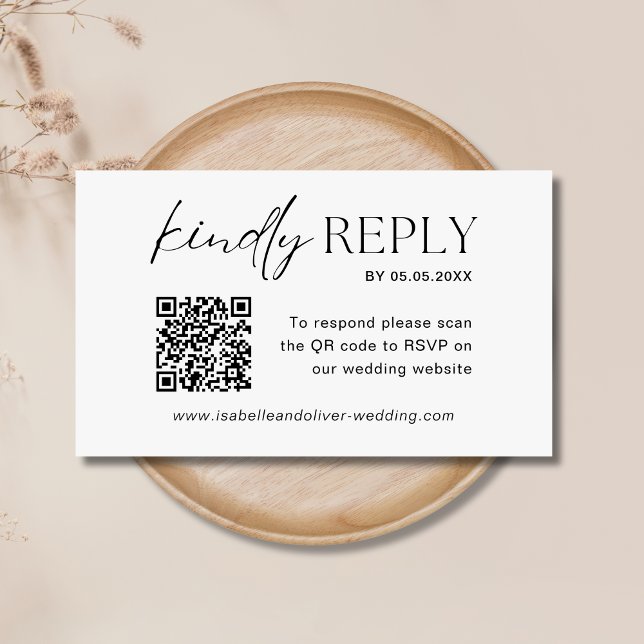Wedding RSVP QR Code Minimalist Enclosure Card (minimalist rsvp)