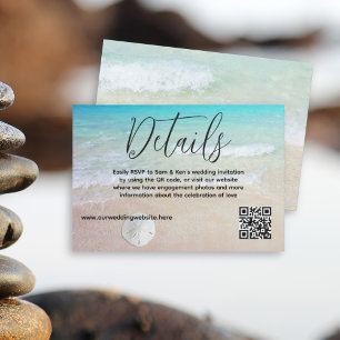 Wedding RSVP QR Online Reply Ocean Beach