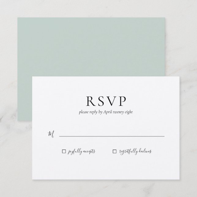Wedding RSVP Reply card (Front/Back)