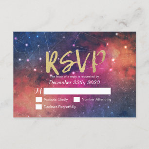Wedding RSVP Reply Galaxy Nebula Constellations