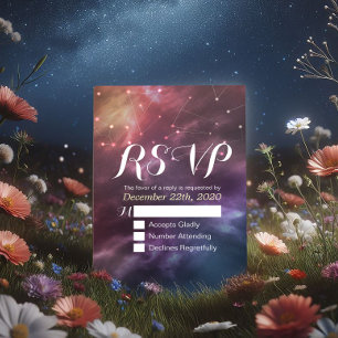 Wedding RSVP Reply Galaxy Nebula Constellations