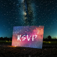 Wedding RSVP Reply Galaxy Nebula Constellations