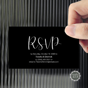 Wedding RSVP, respond, Minimalist Script Enclosure Card