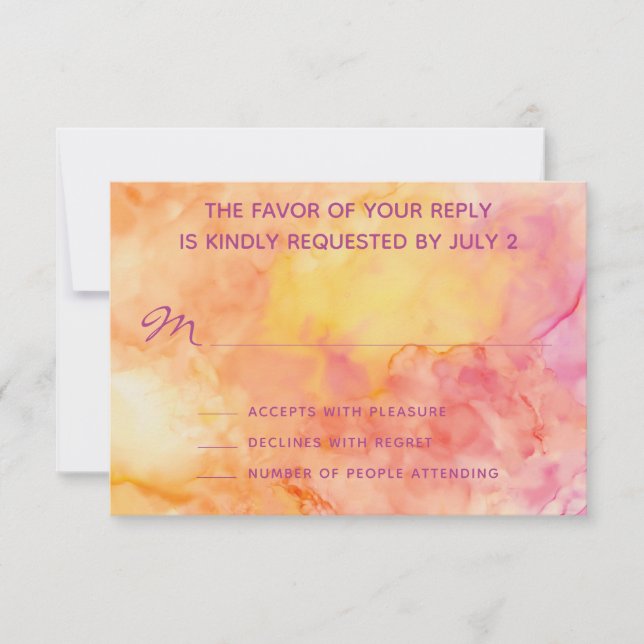 Wedding RSVP Response Card Fresh Flowers (Front)