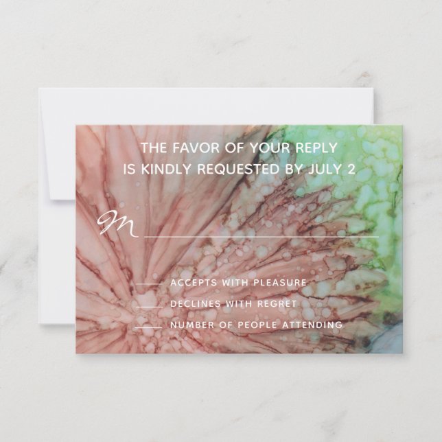 Wedding RSVP Response Card Lovely Pinks & Lavender (Front)
