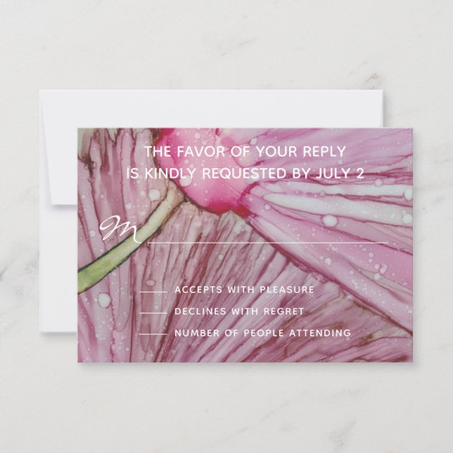 Wedding RSVP Response Card Turquoise & Lavender (Front)