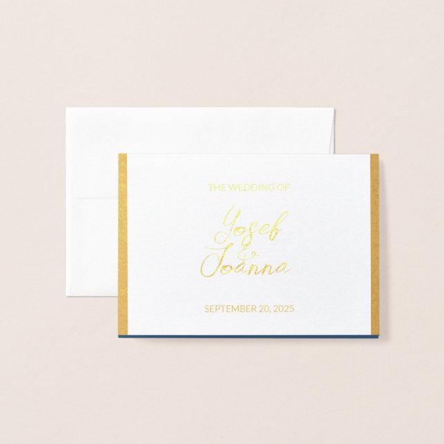 Wedding RSVP Response Foil Card (Front With Envelope)
