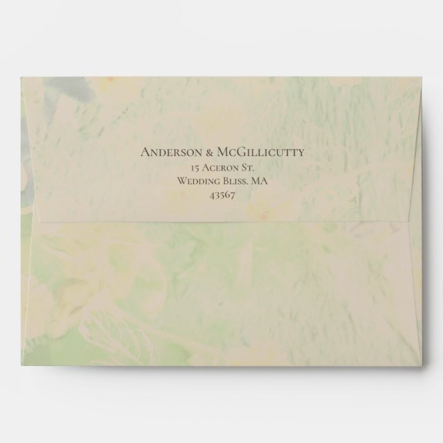 Wedding RSVP Return Adressed Envelope (Back (Top Flap))