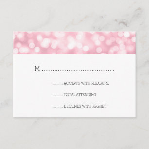 Wedding RSVP Rose Blush Pink Bokeh Lights
