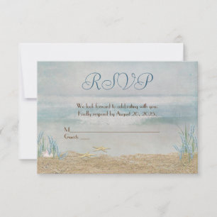 Wedding RSVP seashore watercolor