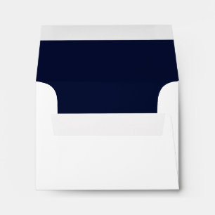 Wedding RSVP Simple Elegant Modern White & Blue Envelope