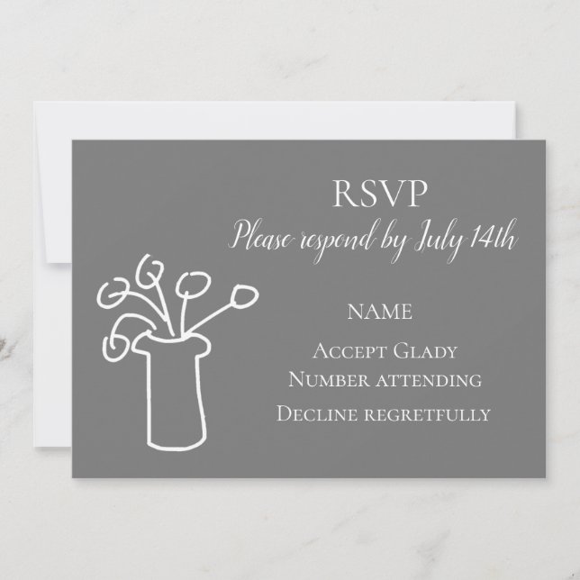 Wedding RSVP simple flower modern watercolor Invitation (Front)