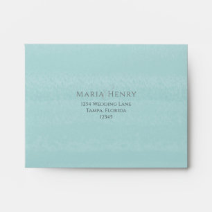 Wedding RSVP Simple Minimalist Beach Turquoise Envelope