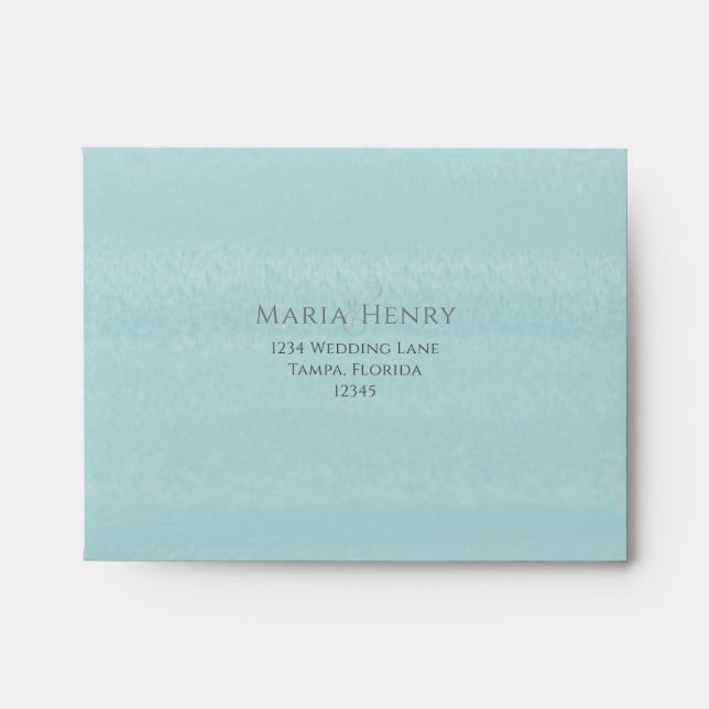 Wedding RSVP Simple Minimalist Beach Turquoise Envelope (Front)