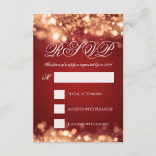 Wedding RSVP Sparkling Lights Gold