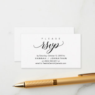 Wedding RSVP via Phone or email respond Enclosure Card