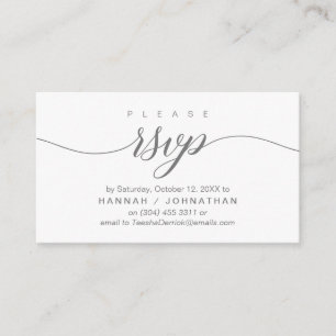 Wedding RSVP via Phone or email respond Enclosure Card