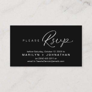 Wedding RSVP via Phone or email respond Enclosure Card