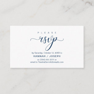 Wedding RSVP via Phone or email respond Enclosure Card