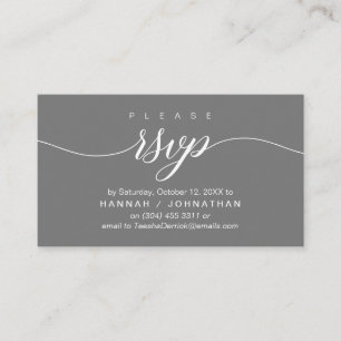 Wedding RSVP via Phone or email respond Enclosure Card