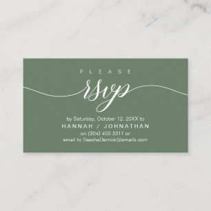 Wedding RSVP via Phone or email respond Enclosure Card