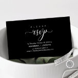 Wedding RSVP via Phone or email respond Enclosure Card<br><div class="desc">This is the Modern Beautiful elegant RSVP card,  black and white themed calligraphy Script,  for your wedding Invitation Email or phone respond,  or party celebration Enclosure Card. You can change the font colours,  and add your wedding details in the matching font / lettering. #TeeshaDerrick</div>