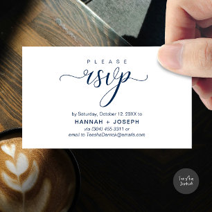 Wedding RSVP via Phone or email respond Enclosure Card
