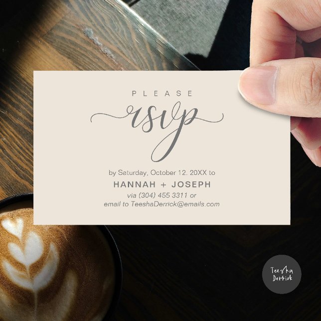Wedding RSVP via Phone or email respond Enclosure Card (Wedding invitation RSVP via Phone or email respond reminder Enclosure Card in aesthetic Sage Green)