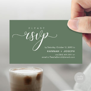 Wedding RSVP via Phone or email respond Enclosure Card