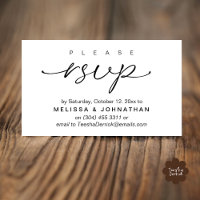 Wedding RSVP via Phone or email respond