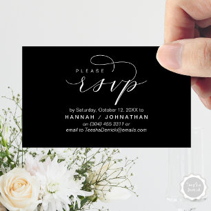 Wedding RSVP via Phone or email respond Enclosure Card