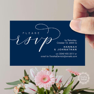 Wedding RSVP via Phone or email respond Enclosure Card