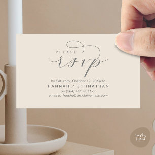 Wedding RSVP via Phone or email respond Enclosure Card