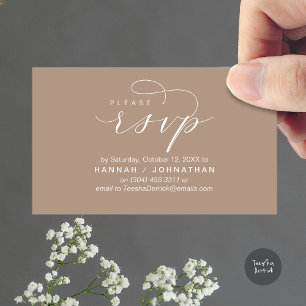 Wedding RSVP via Phone or email respond Enclosure Card