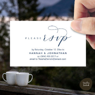 Wedding RSVP via Phone or email respond Enclosure Card