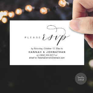 Wedding RSVP via Phone or email respond Enclosure Card