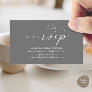 Wedding RSVP via Phone or email respond Enclosure Card