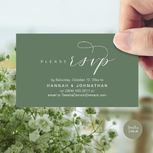 Wedding RSVP via Phone or email respond Enclosure Card