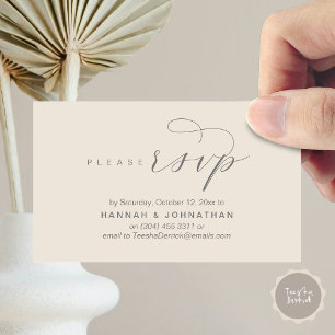 Wedding RSVP via Phone or email respond Enclosure Card