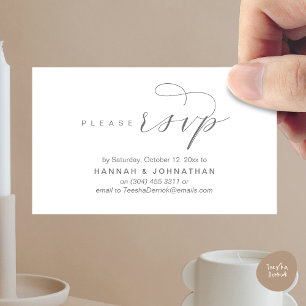 Wedding RSVP via Phone or email respond Enclosure Card