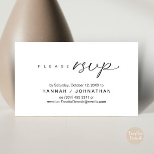 Wedding RSVP via Phone or email respond Enclosure Card