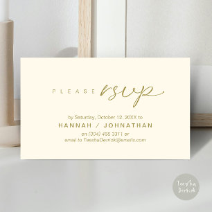 Wedding RSVP via Phone or email respond Enclosure Card