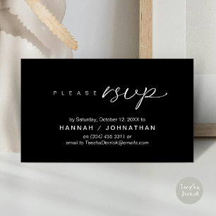 Wedding RSVP via Phone or email respond Enclosure Card