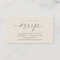 Wedding RSVP via Phone or email respond