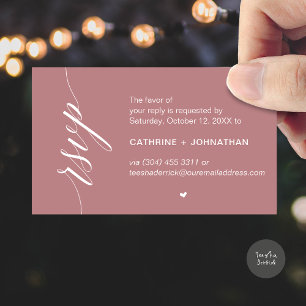 Wedding RSVP via Text Message or Email, Reminder Enclosure Card