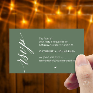 Wedding RSVP via Text Message or Email, Reminder Enclosure Card