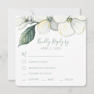 Wedding RSVP Watercolor Dogwood Blooms