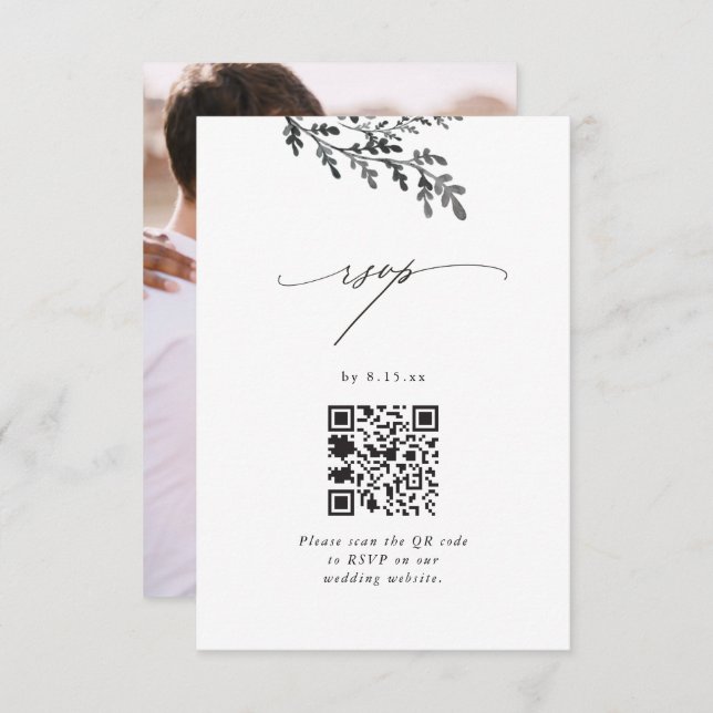 Wedding RSVP with QR Code and Photo (Front/Back)
