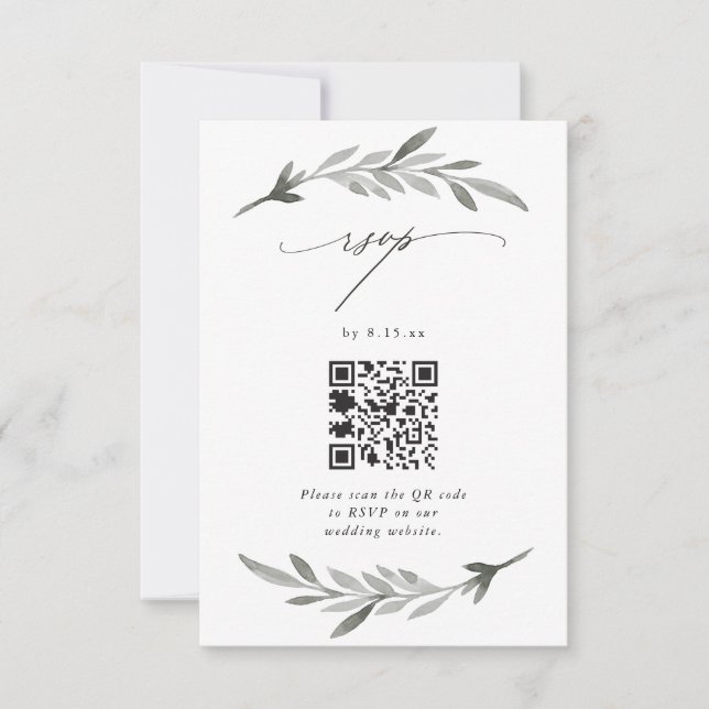 Wedding RSVP with QR Code and Photo Card (Front)